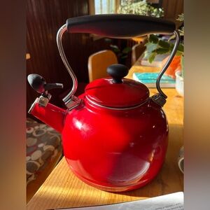 Red Enamel Tea Kettle